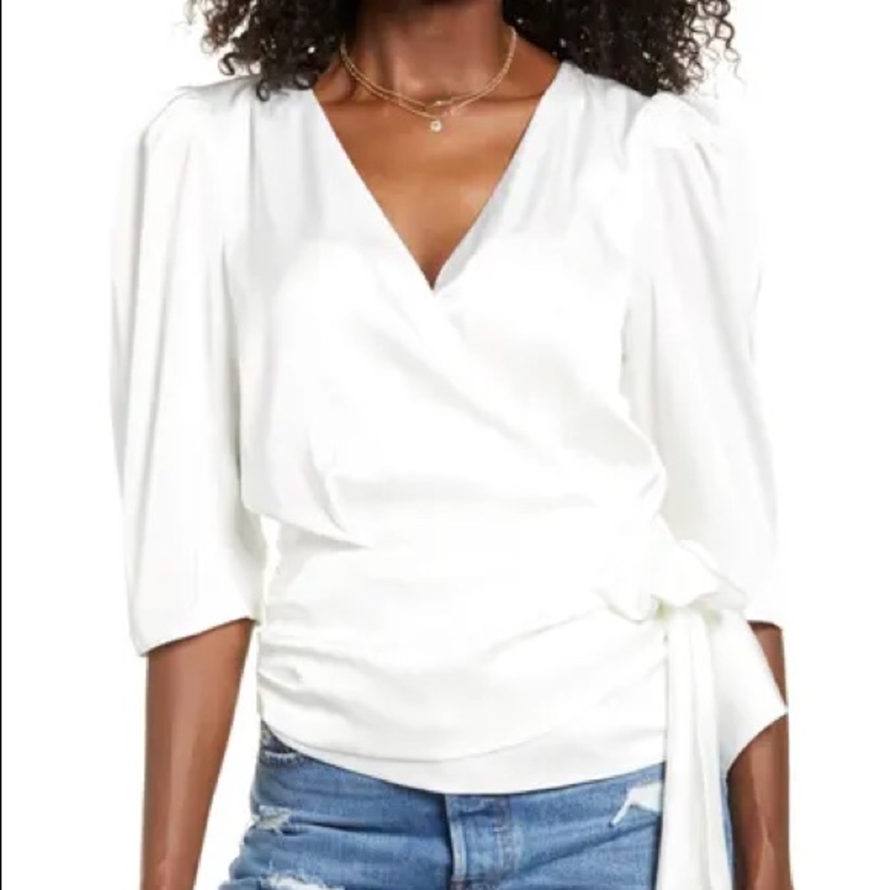 Nordstrom Silky Puff Sleeve Top